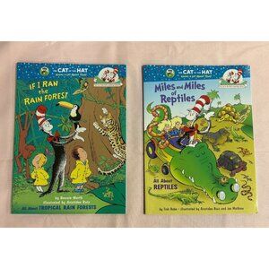 Cat In The Hat Set Of Books. All About Tropical Rainforests & Reptiles 2 Books